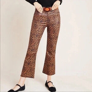 7 for All Mankind leopard coated bootcut pants